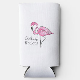 Roze flamingo Flocking Fabulous Seltzer Blikjeskoeler