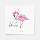 Roze flamingo Flocking Fabulous Servet (Voorkant)