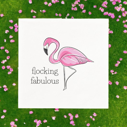 Roze flamingo Flocking Fabulous Servet