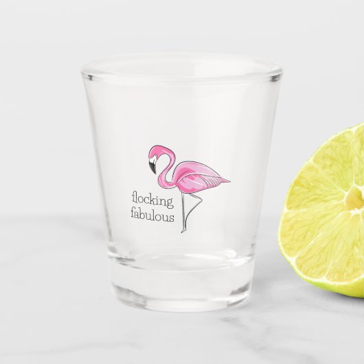 Roze flamingo Flocking Fabulous Shot Glass Shot Glas (Voorkant)