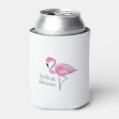 Roze Flamingo Flocking Fantastisch Blikjeskoeler (Blikje Voorkant)