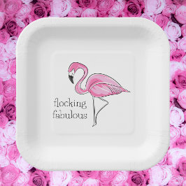 Roze Flamingo Flocking Fantastisch Fun Tropisch Fe Papieren Bordje