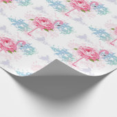 Roze flamingo Floral design Cadeaupapier (Hoek)