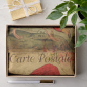  roze flamingo Floral French Carte Postale Tissuepapier (Geschenk)