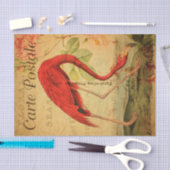  roze flamingo Floral French Carte Postale Tissuepapier (Craft)