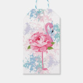 Roze flamingo Floral gepersonaliseerd Cadeaulabel (Voorkant)