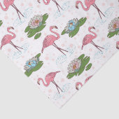 roze flamingo floreel patroon papier (Detail)