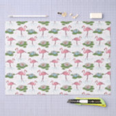 roze flamingo floreel patroon papier (Craft)