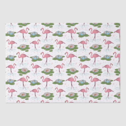 roze flamingo floreel patroon papier (Voorkant)