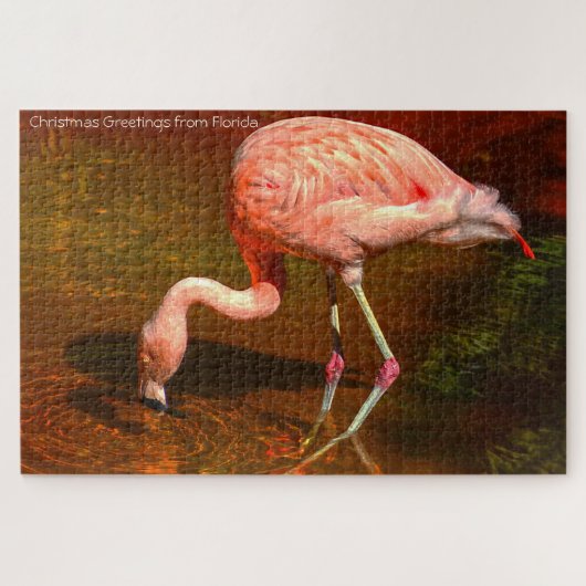 Roze Flamingo Florida. Jigzaag Puzzle Legpuzzel (Horizontaal)