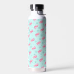 Roze Flamingo Florida Kerst Waterfles<br><div class="desc">Voeg tropische flair toe aan uw vakantie cadeau met deze leuke geïsoleerde fles met een feestelijk patroon van waterverf roze flamingo's en sneeuwvlokken op een turquoise achtergrond. Perfect voor een Florida Kerstmis of Palm Beach Kerstmis, deze fles maakt een unieke en praktische keuze voor cadeau-ideeën voor moeder op Kerstmis of...</div>