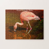Roze Flamingo Florida.Kerstgroeten Legpuzzel (Horizontaal)