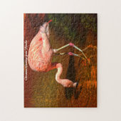 Roze Flamingo Florida.Kerstgroeten Legpuzzel (Verticaal)