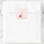 Roze Flamingo Flower, Gold Confetti Bedankt Vierkante Sticker (Tas)