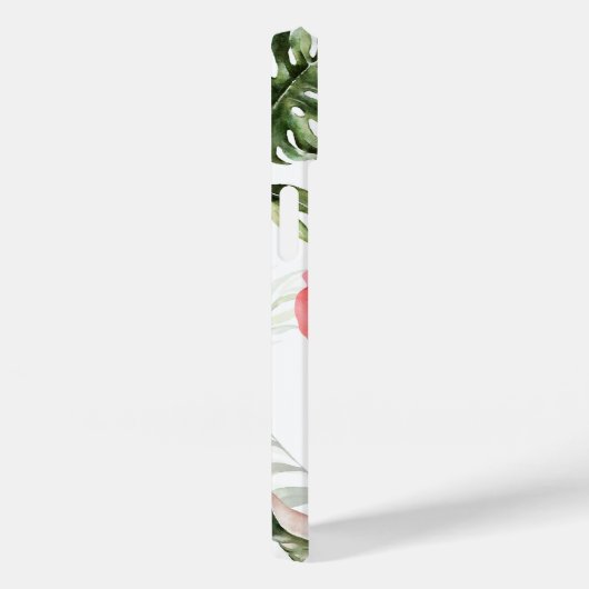 Roze Flamingo Flower, Gold Confetti Palm Leaf Case-Mate iPhone Case (Achterkant / Rechts)