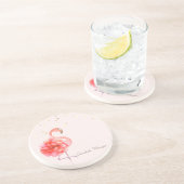 Roze Flamingo Flower, Gold Confetti Zandsteen Onderzetter (Zijkant)