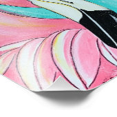 Roze flamingo foto afdruk (Hoek)