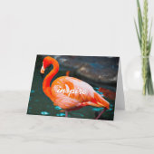 Roze Flamingo Foto inspireren Script Stijlvol Mode Kaart (Voorkant)