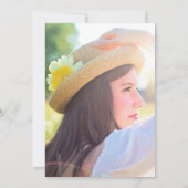 Roze Flamingo Foto Waterverf Luau Afstuderen Aankondiging (Achterkant)