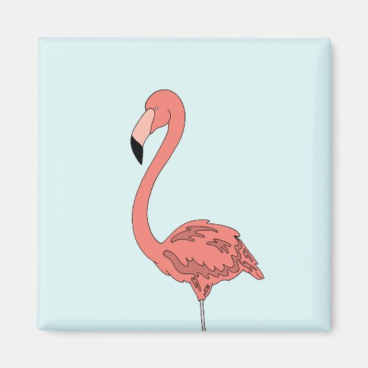 Roze Flamingo Fridge Magnet (Voorkant)