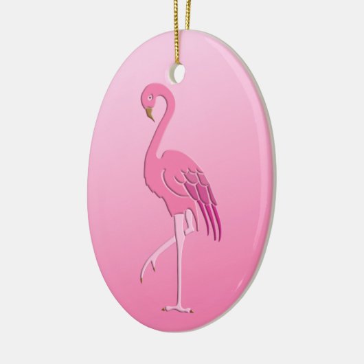  Roze Flamingo Fuchsia en Bleek Roze Keramisch Ornament (Links)