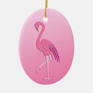 Roze Flamingo Fuchsia en Bleek Roze Keramisch Ornament