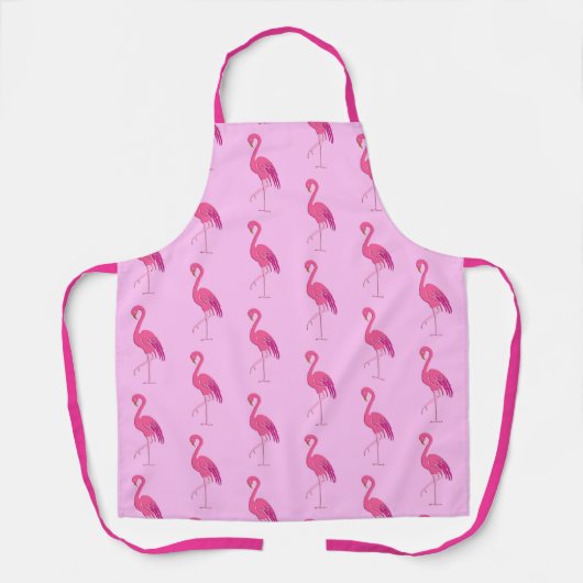 Roze Flamingo Fuchsia en Bleek Roze Schort (Voorkant)