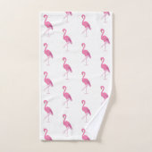 roze flamingo, fuchsia en white bad handdoek (Handdoek)