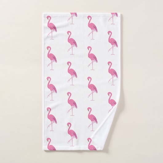  roze flamingo, fuchsia en white bad handdoek (Handdoek)