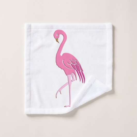 roze flamingo, fuchsia en white bad handdoek (Wasdoekje)