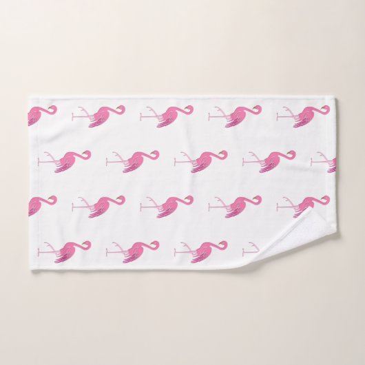 roze flamingo, fuchsia en white bad handdoek (Handdoek)
