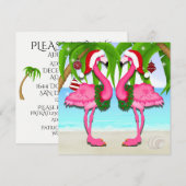 Roze Flamingo Fun Invitation #vakantiz Kaart (Voorkant / Achterkant)