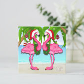 Roze Flamingo Fun Invitation #vakantiz Kaart (Staand voorkant)