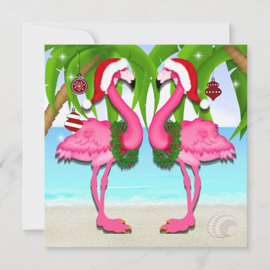 Roze Flamingo Fun Invitation #vakantiz Kaart (Voorkant)
