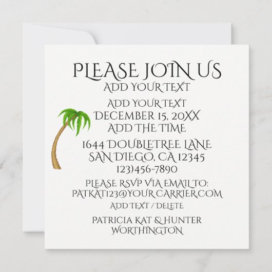 Roze Flamingo Fun Invitation #vakantiz Kaart (Achterkant)