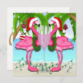 Roze Flamingo Fun Invitation #vakantiz Kaart (Voorkant / Achterkant)