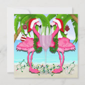 Roze Flamingo Fun Invitation #vakantiz Kaart (Voorkant)
