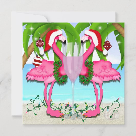 Roze Flamingo Fun Invitation #vakantiz Kaart (Voorkant)