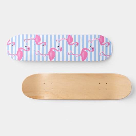 Roze Flamingo Fun Pattern Persoonlijk Skateboard (Horizontaal)