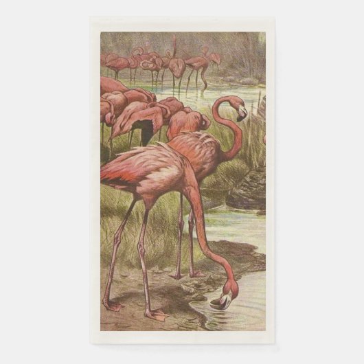 Roze Flamingo Gast Handdoeken Servet (Voorkant)