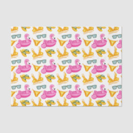 Roze Flamingo Gele Bikin (Design 81 Roze Serie) Tissuepapier