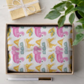 Roze Flamingo Gele Bikin (Ontwerp 81 Roze Reeks) Tissuepapier (Geschenk)