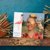 Roze flamingo gepersonaliseerd Afstuderen Foto Pla Fotoplaat (Zijkant)