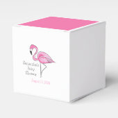 Roze Flamingo gepersonaliseerd Baby shower Bedankdoosjes (Voorkant Zijde)