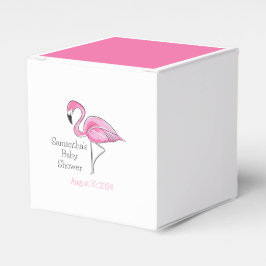 Roze Flamingo gepersonaliseerd Baby shower Bedankdoosjes