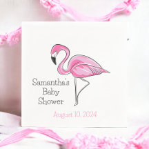 Roze Flamingo gepersonaliseerd Baby shower