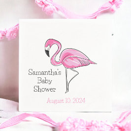 Roze Flamingo gepersonaliseerd Baby shower Servet