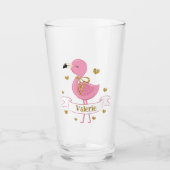 Roze Flamingo gepersonaliseerd glas met aangepaste (Voorkant)