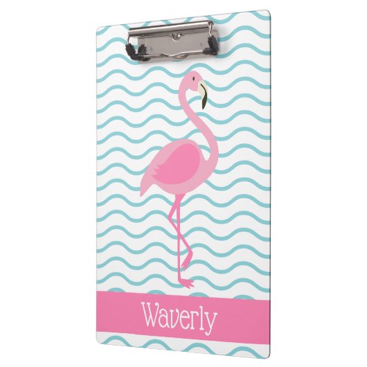 Roze Flamingo Gepersonaliseerd Klembord (Links)