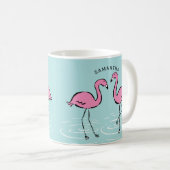 Roze Flamingo Gepersonaliseerd Koffiemok (Voorkant rechts)